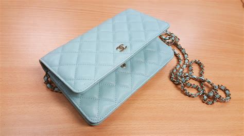 blue chanel wallet on chain|chanel woc online shop.